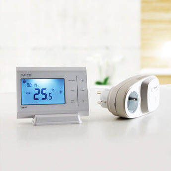 draadloze thermostaat set met stopcontact ontvanger optima en tc400 plug-in voor aansturing van infraroodverwarming