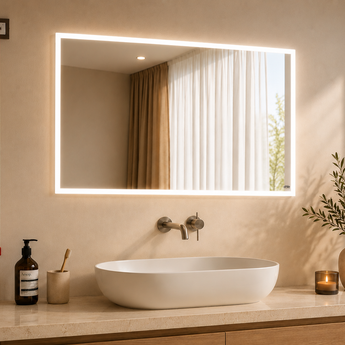 Theron 600W infrarood spiegel met directe LED-verlichting 65 x 95 cm