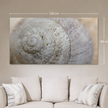 THERON ART 1250 infrarood fotoverwarming met schelpfoto, 80 × 150 cm, boven een bank