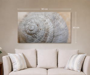 THERON ART 600 infrarood fotoverwarming met schelpfoto, 60 × 90 cm, boven een bank
