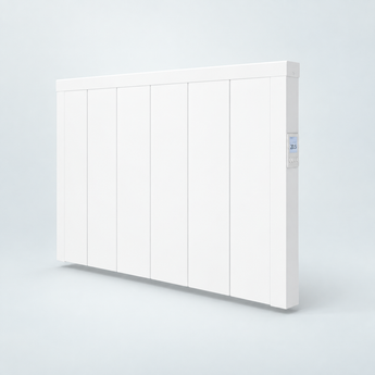 THERON Modern 1500W warmteopslagradiator in RAL 9003 signaalwit