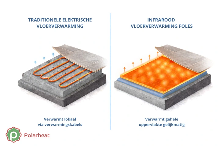 Infrarood vloerverwarming vs. elektrische vloerverwarming: wat is het verschil?